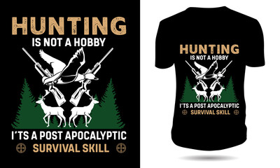 Hunting T-shirt design template