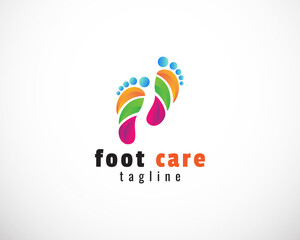 foot logo creative color design template icon