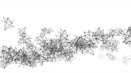 繋がるモノトーンのネットワークイメージポリゴンデジタル白色背景