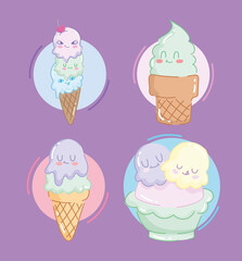 cute ice cream set