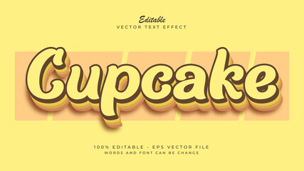 Cupcake Cute and bold text effect yellow color with pastel color theme