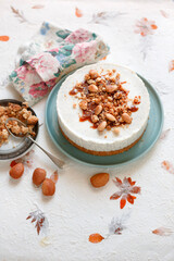Fototapeta na wymiar Cheesecake with crumble chia and almond milk (ph. Marianna Franchi)