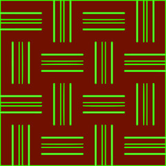 Geometric vector pattern with green and red colors. Seamless abstract ornament for wallpapers and backgrounds.