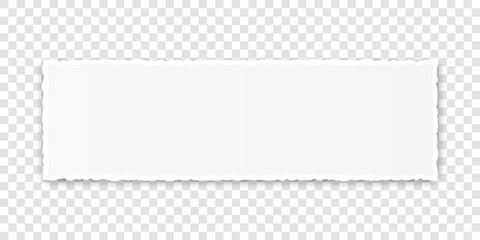 vector white torn paper banner with ripped edges with space for your text on transparent background	