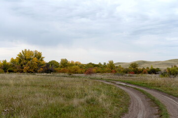 Western Siberia. Evening in the foothills of the Altai. Krasnoshchekovsky district