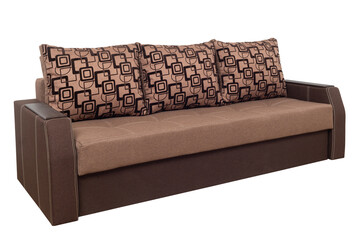 Brown Modern Sofa furniture isolated on white background.