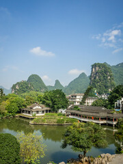 Fototapeta na wymiar View of Yangshuo city center