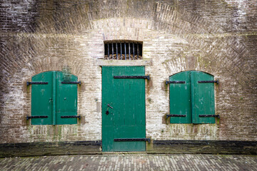 Fortress Everdingen along river Lek part of the Nieuwe Hollandse Waterlinie in Vijfheerenlanden, Utrecht in The Netherlands