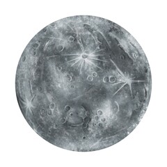 水彩風　リアル調の水星　線画なし