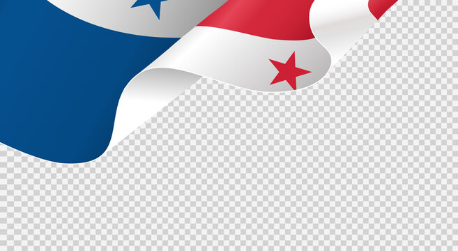 Waving flag of Panama isolated  on png or transparent  background,Symbols of Panama , template for banner,card,advertising ,promote, TV commercial, ads, web design,poster, vector illustration