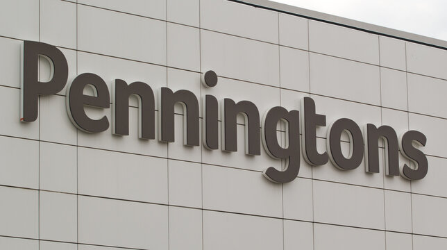Truro, Canada - May 26, 2021: Penningtons store entrance sign. Penningtons is a Canadian retail chain, owned by Reitmans Ltd. and selling women's clothing.
