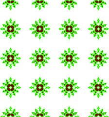  Geometric vector pattern with green and red colors. Seamless abstract ornament for wallpapers and backgrounds.