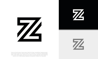 Initial Z logo design. Innovative high tech logo template. Template label for blockchain technology.