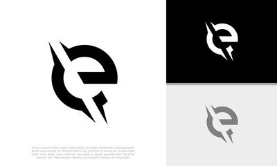 Initial E logo design. Innovative high tech logo template. Template label for blockchain technology.