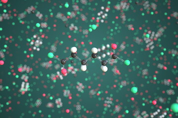 Adipoyl dichloride molecule. Conceptual molecular model. Chemical 3d rendering