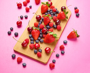 Fresh berries, blueberry, strawberry, raspberry and cherry
