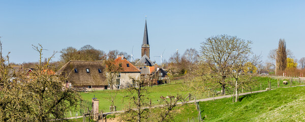 Scenic view of little village Everdingen, Vijfheerenlanden in Utrecht, The Netherlands