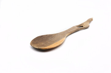 wooden utensil for kitchen isolated on white background