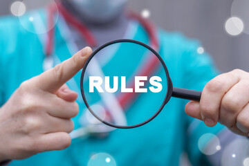 Medical concept of rule. Know the rules.