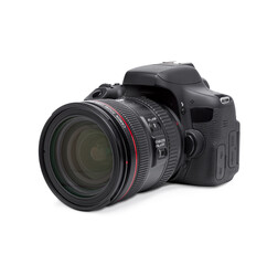 Fototapeta premium Modern digital camera on white background
