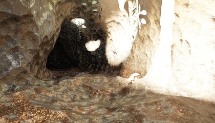 Realistic 3D Render of Cave