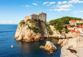 Beautiful view of the St Lawrence Fortress, Dubrovnik, Croatia.