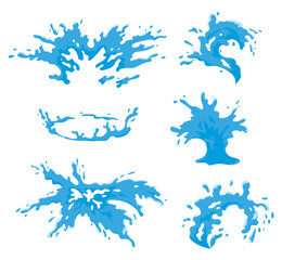 Vector water jets and splashes