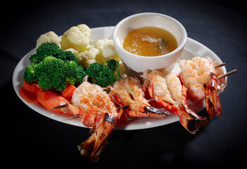 Lobster Tails, Vegetable, broccoli, cauliflower & carrots