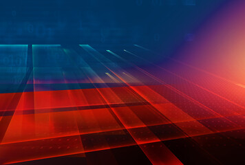 3D graphical abstract space backdrop, red-themed background