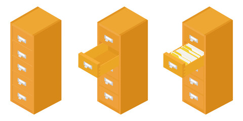 Filing cabinet isometric