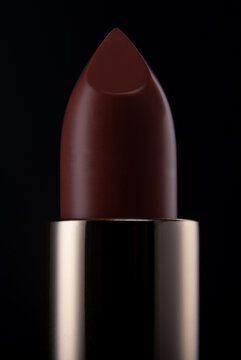 Macro Image Of A Dark Red Lipstick Tip