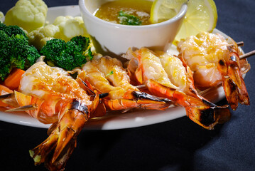 Lobster Tails and vegetables dinner