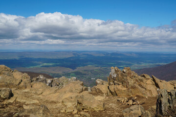 View of the Shenandoah valley from a rocky summit