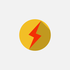 Lightning, electric power. Vector Energy and thunder icon on white background