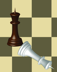 Chess pieces, two kings one lie, vector