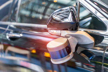 high definition Lidar for self driving car sensor seen - obrazy, fototapety, plakaty