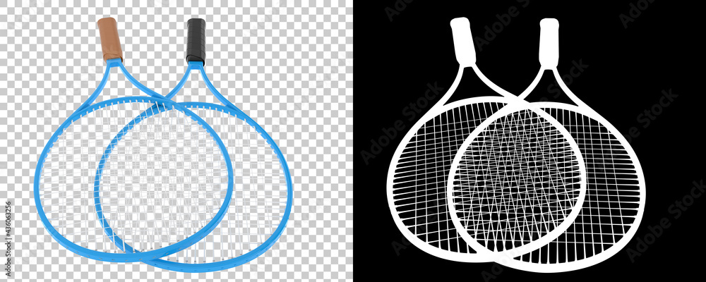 Aufkleber racket isolated on background with mask. 3d rendering - illustration
