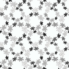 Seamless pattern of abstract outline decorative amoebas