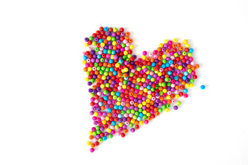 heart made of colorful beads
