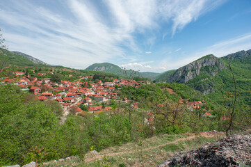 Fototapeta na wymiar Sicevo village (Sićevo, Sićevačka klisura), a village in a canyon near the city of Nis