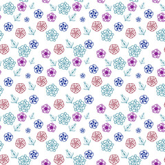 Simple Ornament Floral Graphic Multicolor Pattern