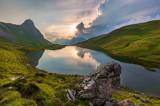 Rappensee - Oberstdorf - Allg&auml;u - Sonnenuntergang 