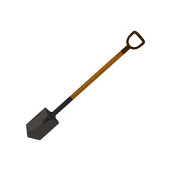Shovel illustration isolated on white background. Garden tool icon.