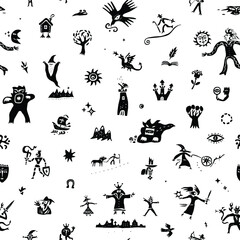 fairy tale seamless vector background 
