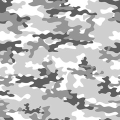 Camouflage gray pattern, trendy military uniform texture.