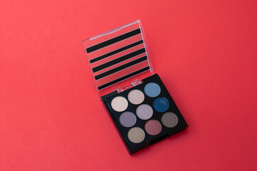 Palette with a multicolored eyeshadows