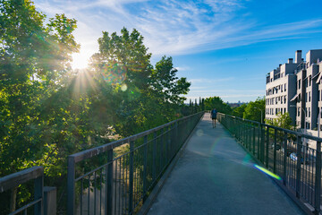 Cityscpe of The Tierno Galvan Park (Planetarium Park) Madrid, Spain