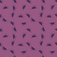 Obraz premium Random little purple fruit lobules shapes seamless doodle pattern. Summer organic kids style artwork.