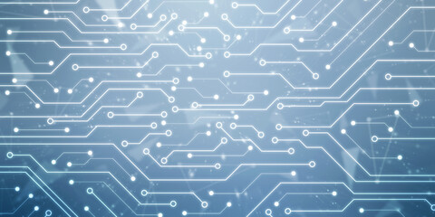 2d illustration Abstract futuristic electronic circuit technology background