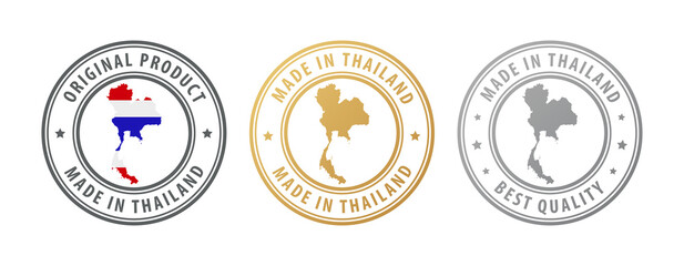 Made in Thailand - set of stamps with map and flag. Best quality. Original product.